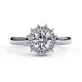 Elegant Central Stone Diamond Ring with Side Stone Brilliance