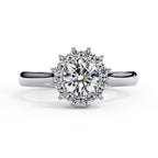 Elegant Central Stone Diamond Ring with Side Stone Brilliance