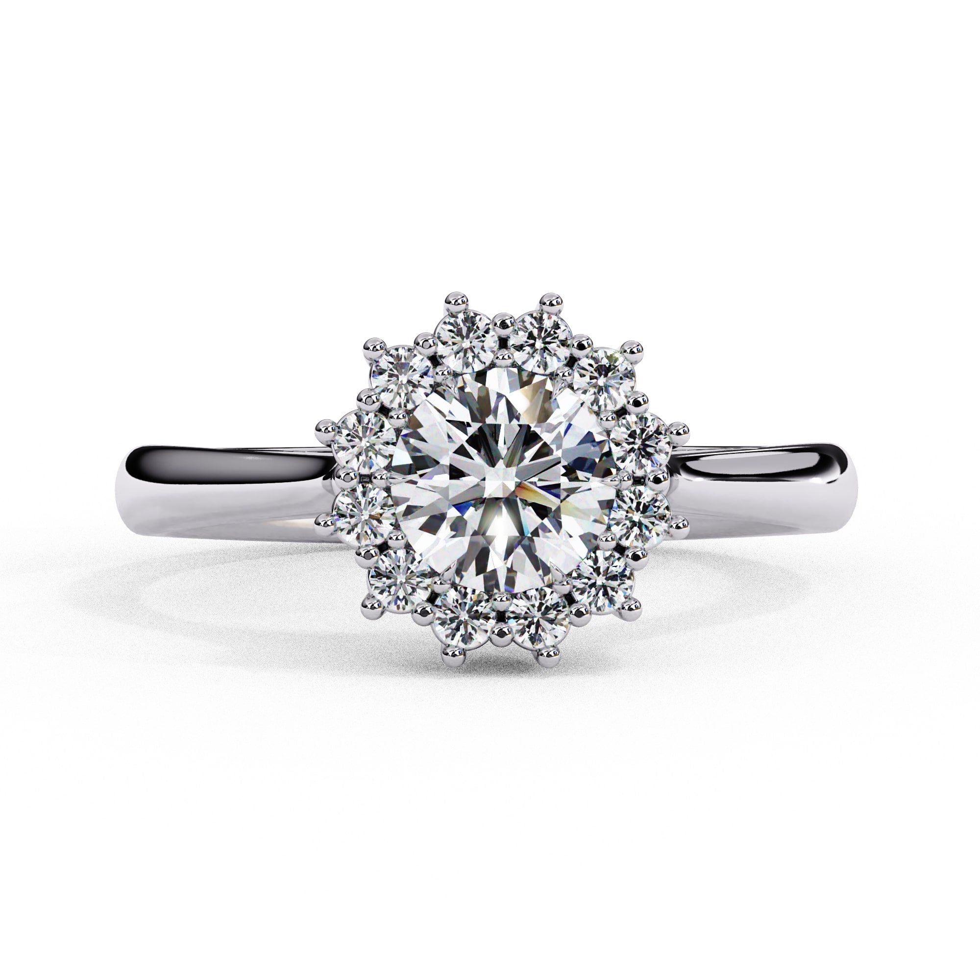 Elegant Central Stone Diamond Ring with Side Stone Brilliance