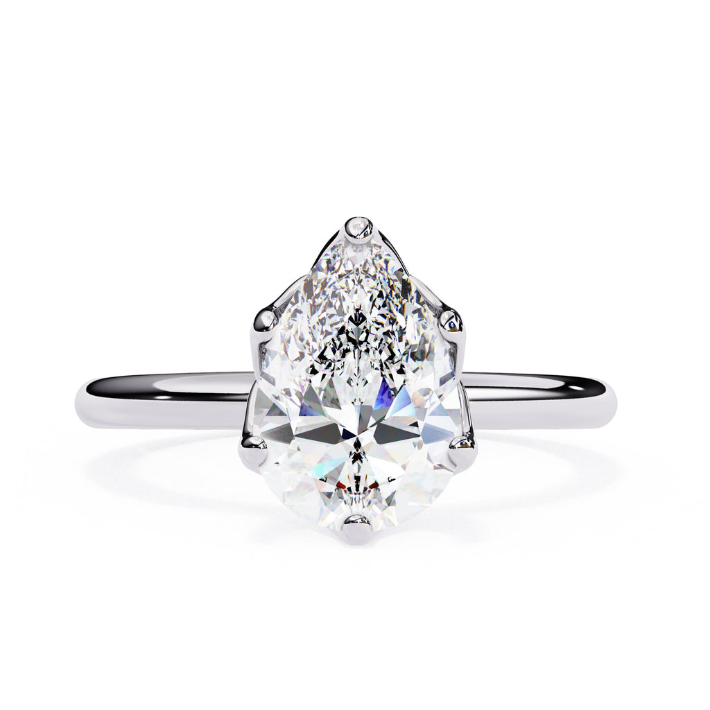 Elegant Central Stone Diamond Ring with Side Brilliance