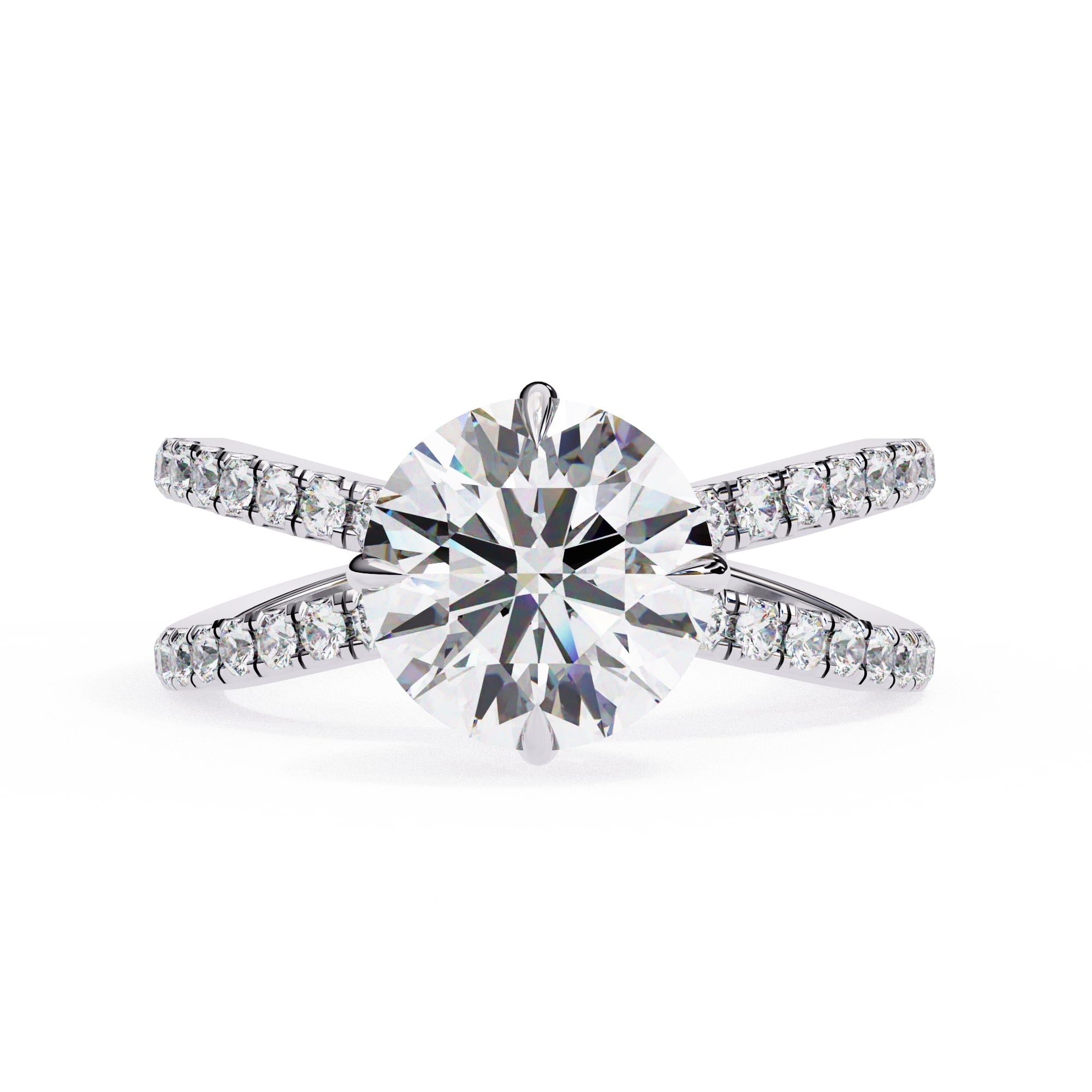 Elegant Central Stone Diamond Ring with Side Accents