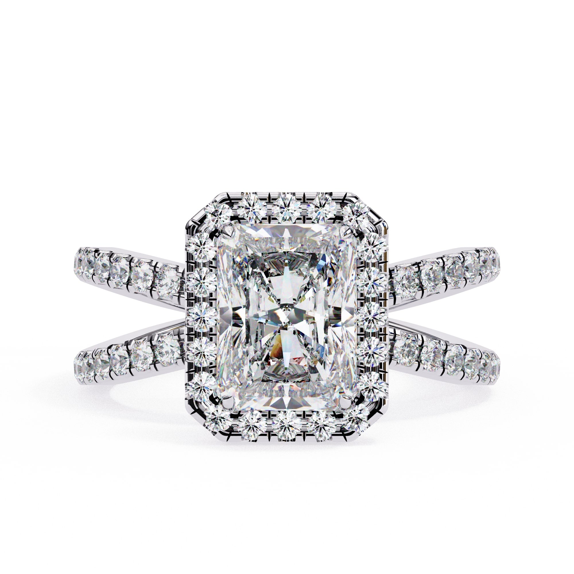Elegant Central Stone Diamond Ring with Radiant Side Accents