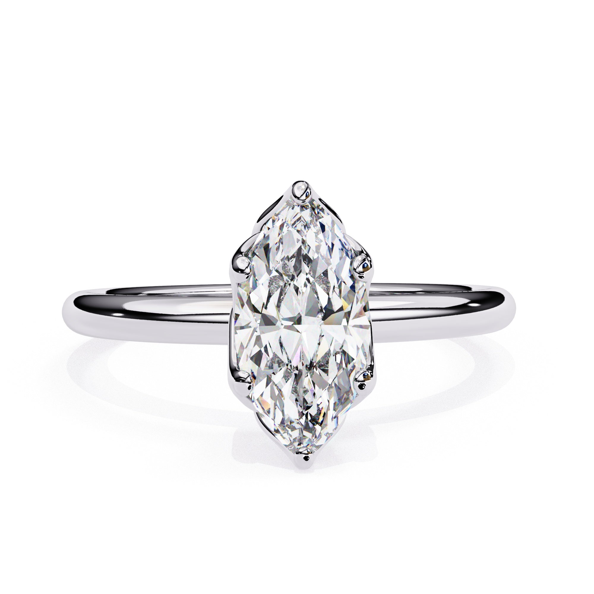 Elegant Central Stone Diamond Ring with Side Accents