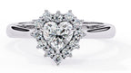 Radiant Central Stone Diamond Ring with Sparkling Side Accents