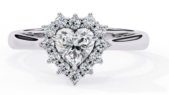 Radiant Central Stone Diamond Ring with Sparkling Side Accents
