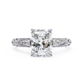 Radiant Solitaire Diamond Ring with Sparkling Side Stone Accents