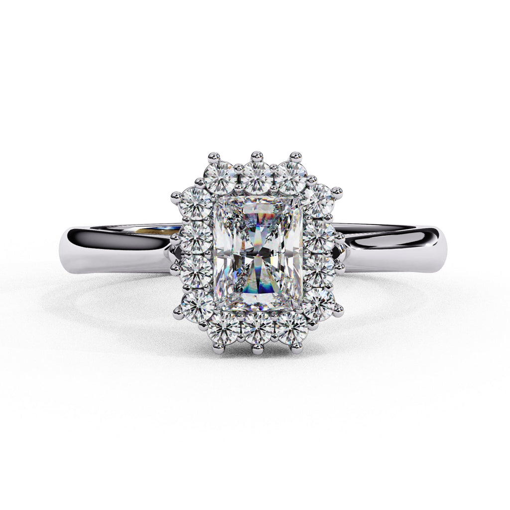 Elegant Central Stone Diamond Halo Ring