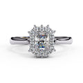 Elegant Central Stone Diamond Halo Ring