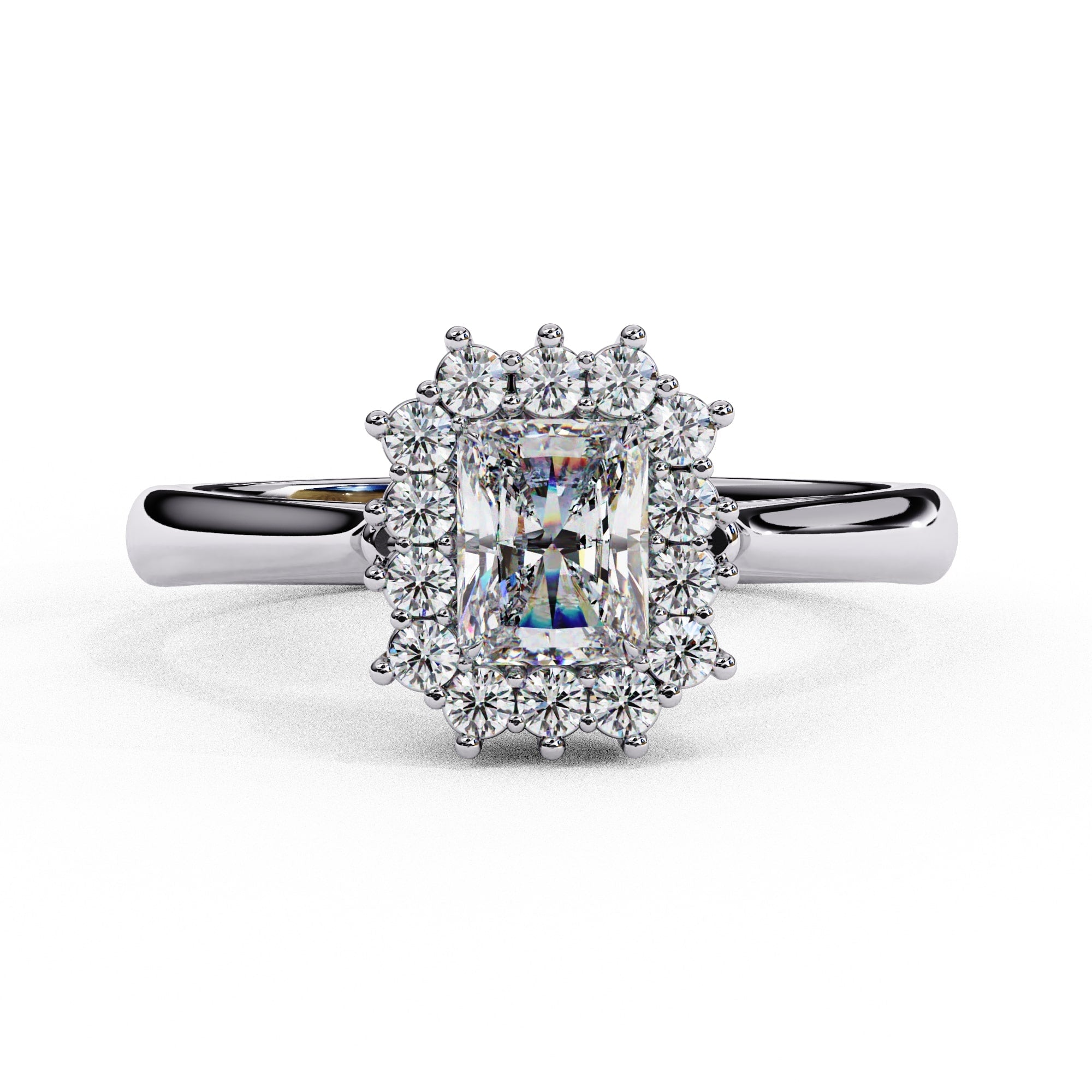 Elegant Central Stone Diamond Halo Ring