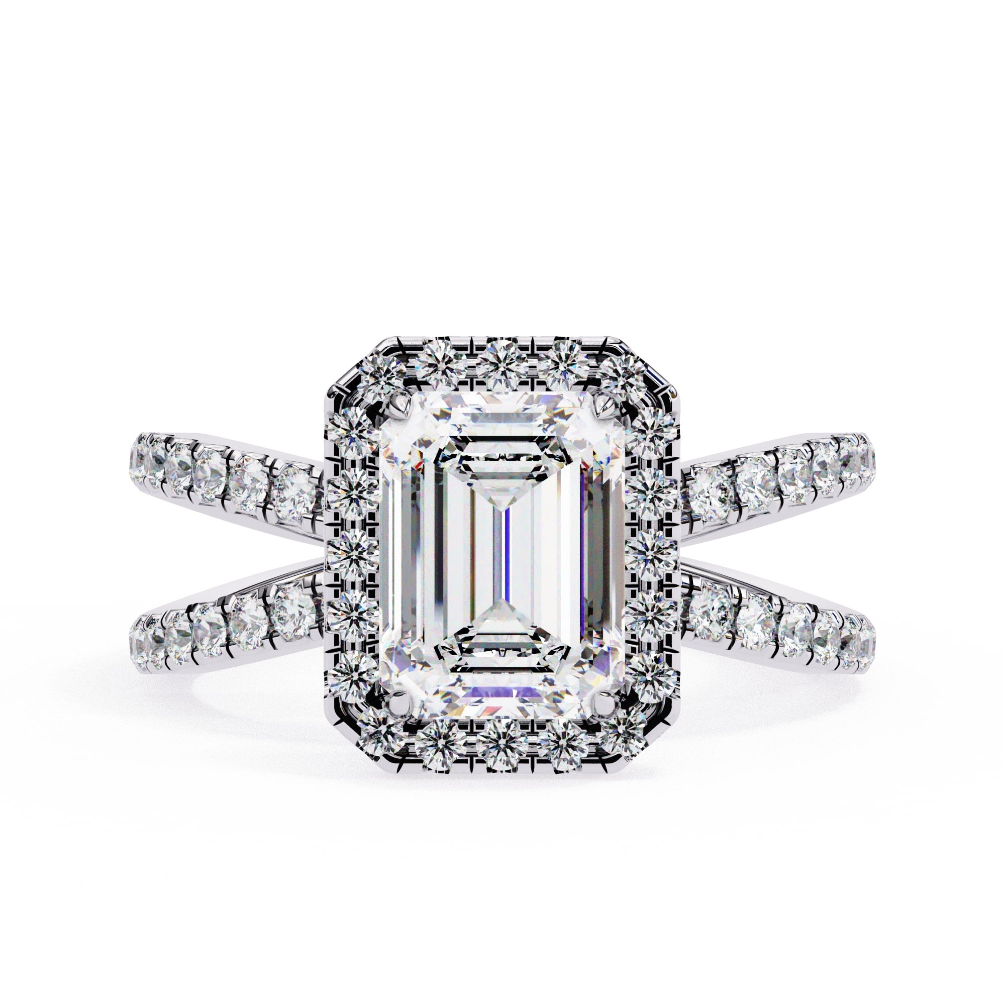 Elegant Diamond Central Stone Ring with Side Accents