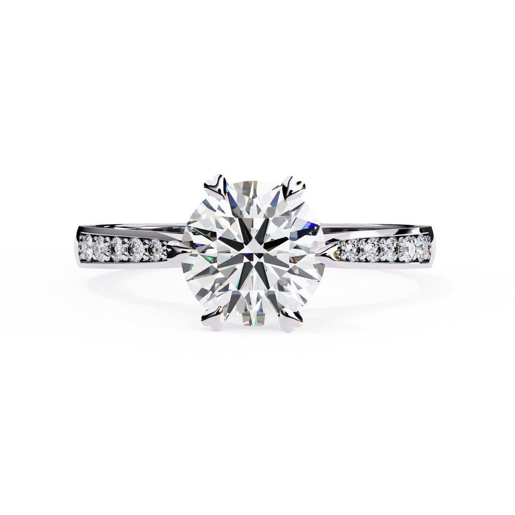 Elegant Central Stone Diamond Ring with Radiant Side Accents