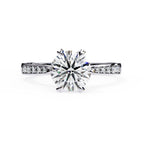 Elegant Central Stone Diamond Ring with Radiant Side Accents