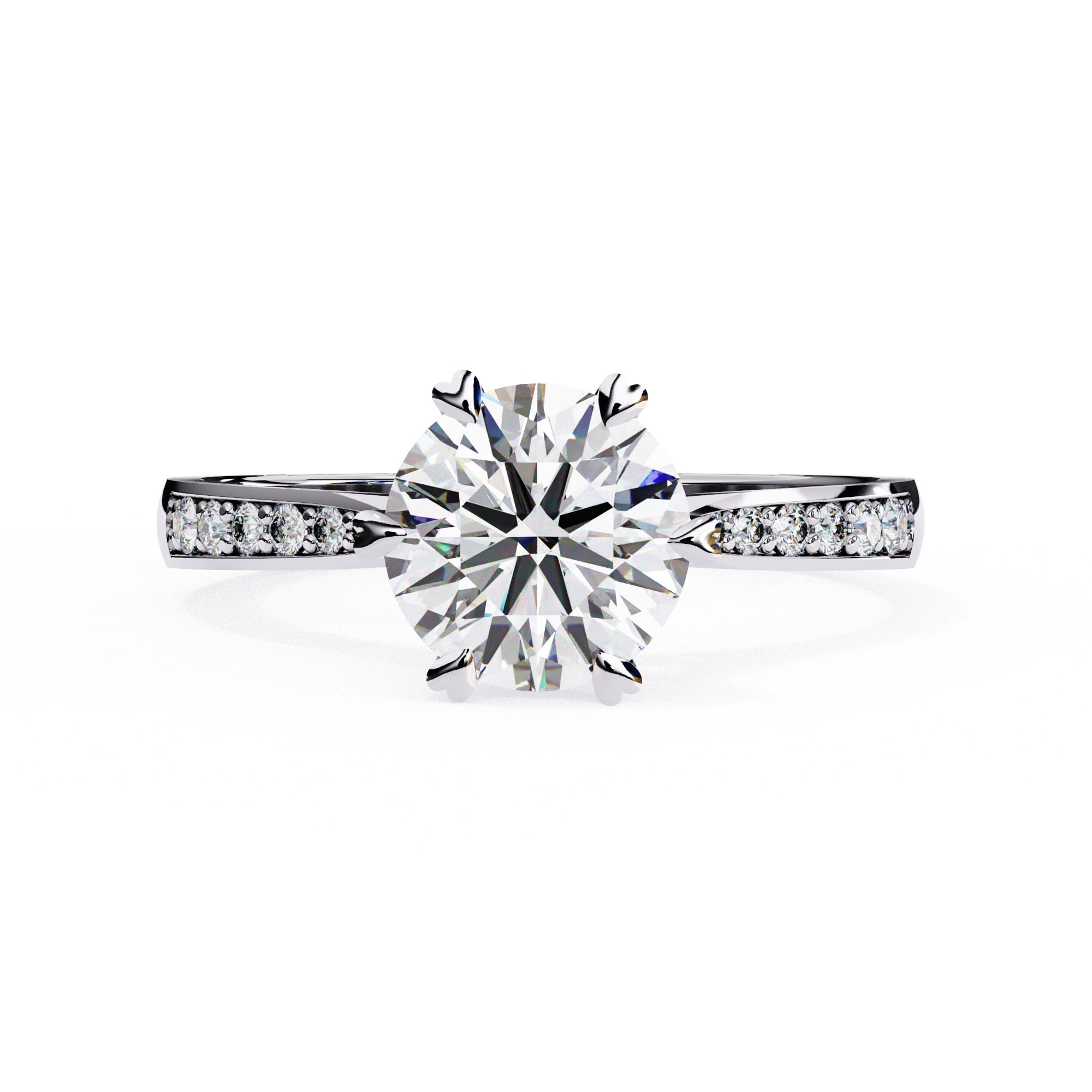 Elegant Central Stone Diamond Ring with Radiant Side Accents
