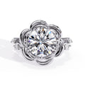 Radiant Central Stone Diamond Ring with Shimmering Side Accents