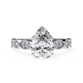 Radiant Central Stone Diamond Ring with Shimmering Side Accents
