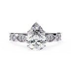 Radiant Central Stone Diamond Ring with Shimmering Side Accents