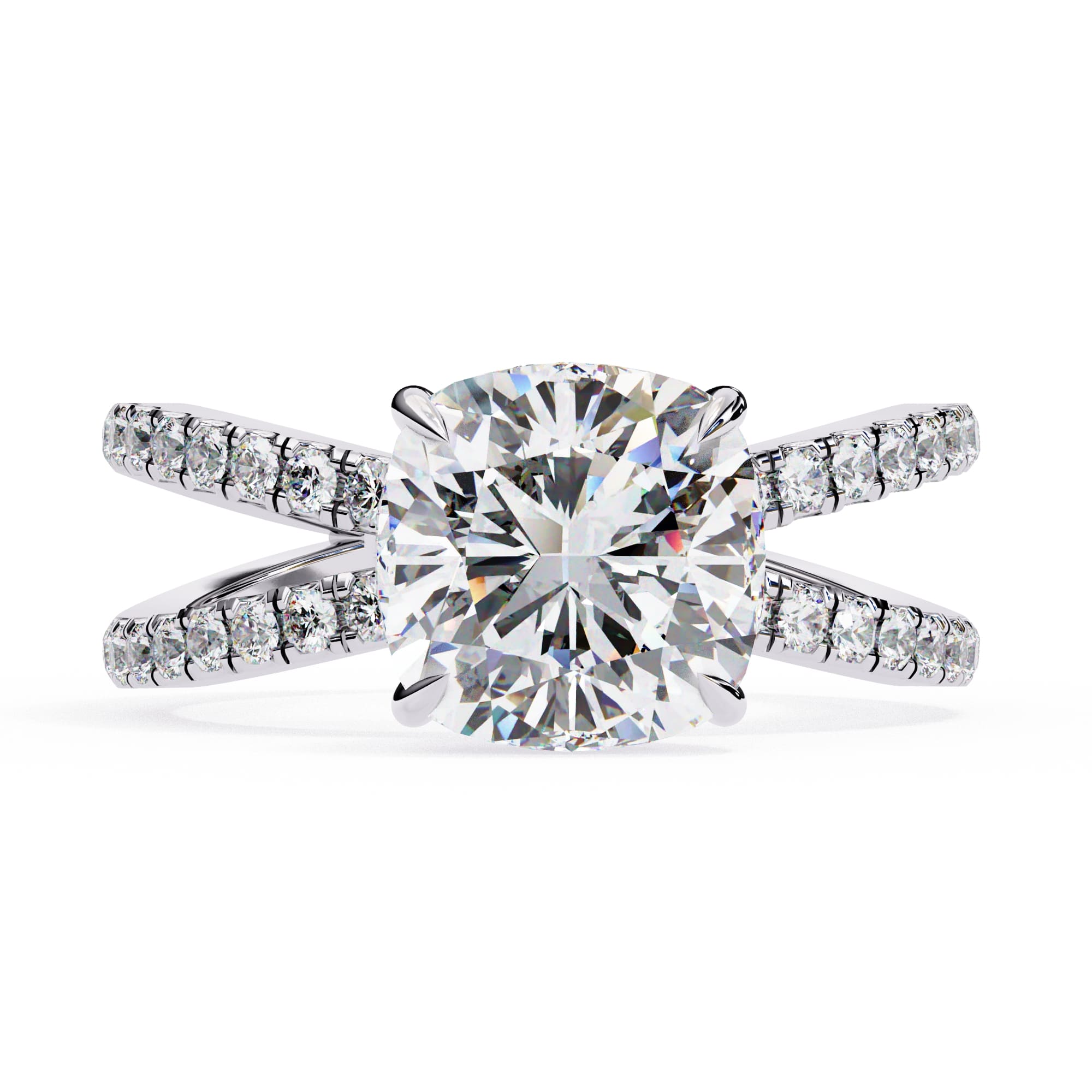 Elegant Central Stone Diamond Ring with Radiant Side Accents
