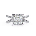Radiant Central Stone Diamond Elegance Ring