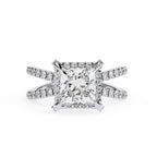 Radiant Central Stone Diamond Elegance Ring