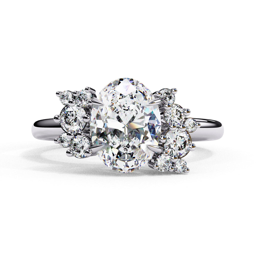 Elegant Central Stone Diamond Ring with Side Accents