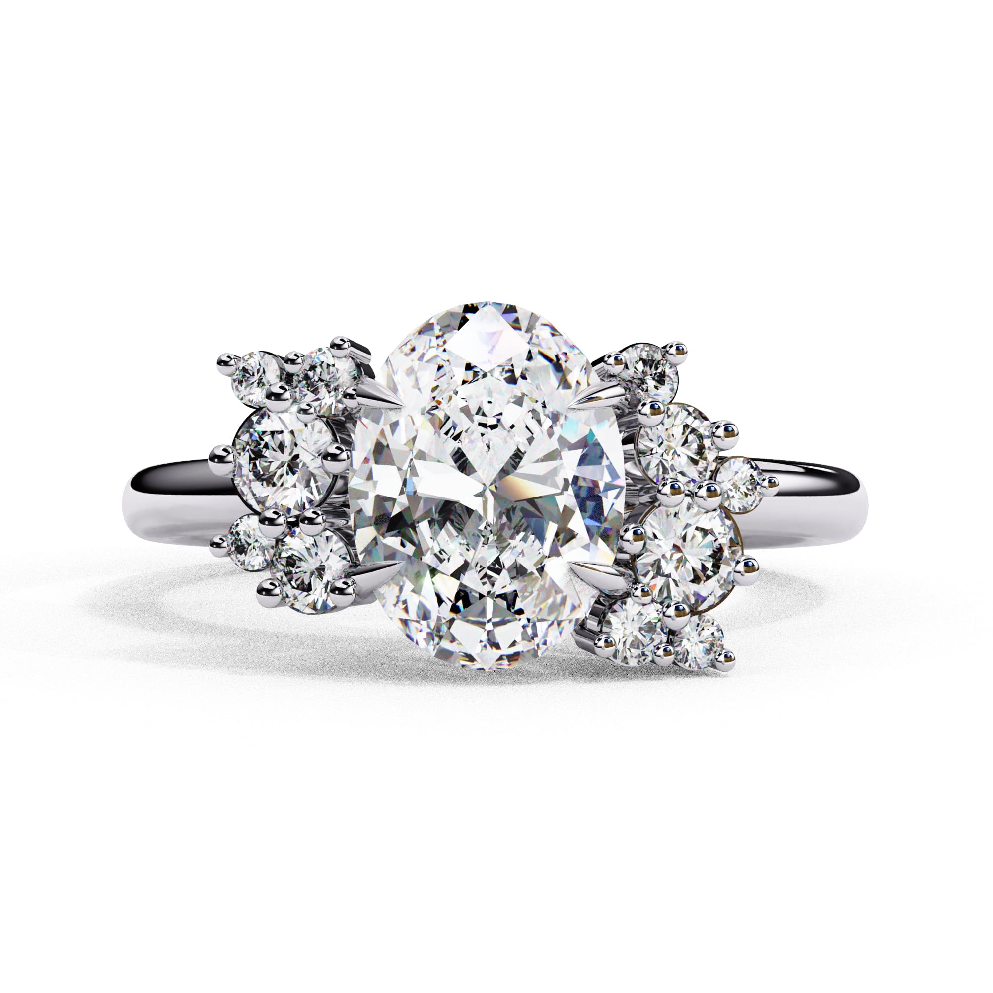 Elegant Central Stone Diamond Ring with Side Accents