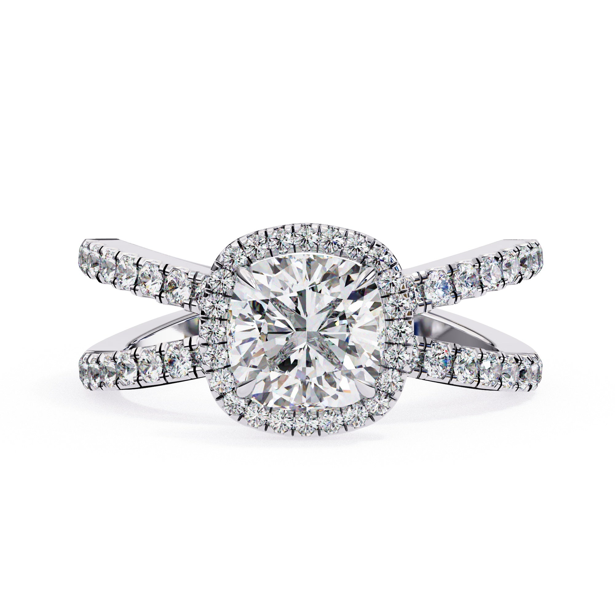 Elegant Diamond Central Stone Ring with Brilliant Side Accents