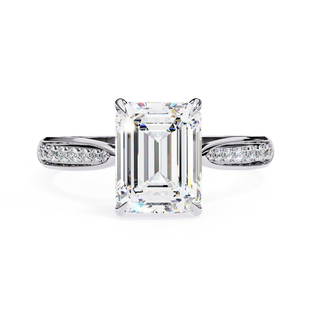 Elegant Central Stone Diamond Side Accent Ring