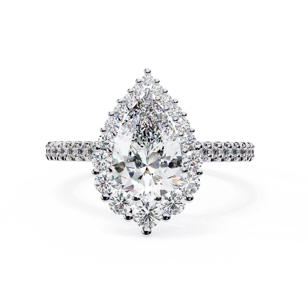 Radiant Central Stone Diamond Side Accent Ring