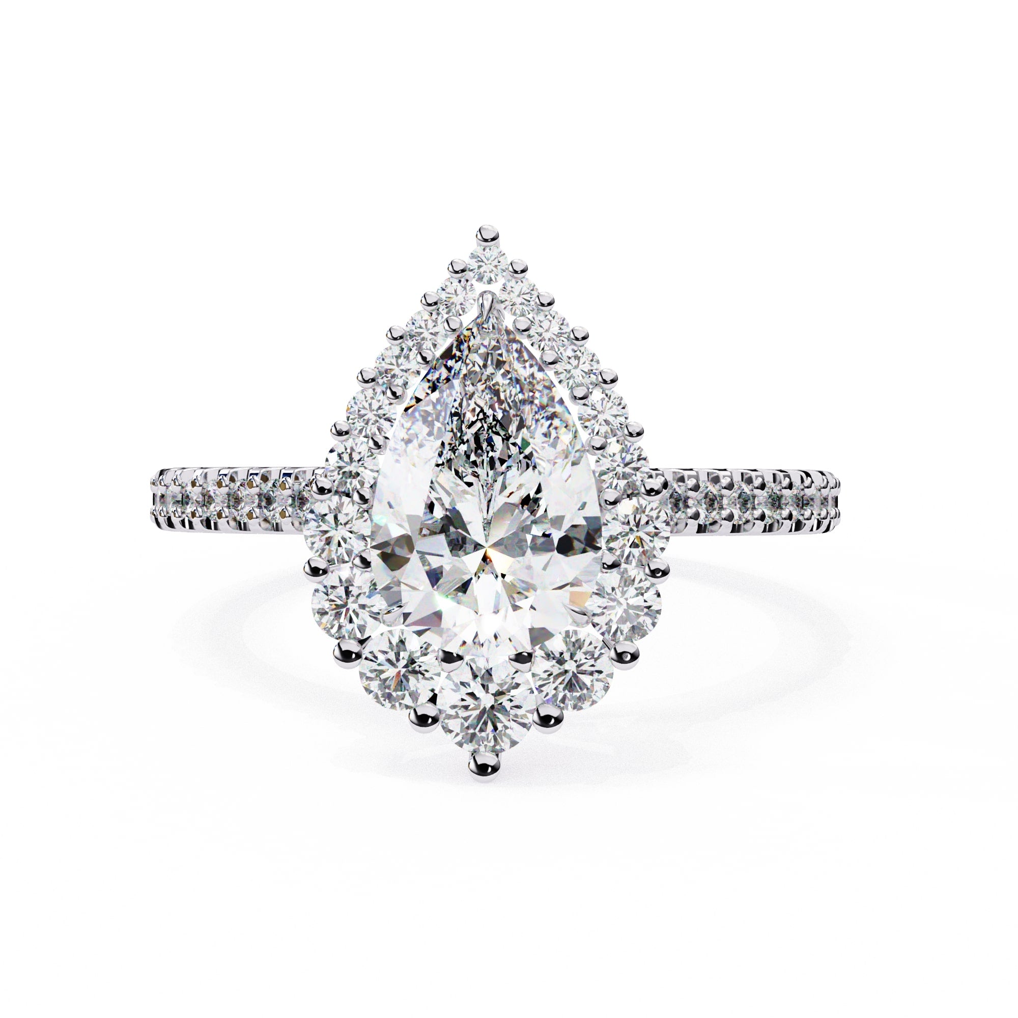 Radiant Central Stone Diamond Side Accent Ring