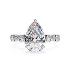 Radiant Central Stone Diamond Ring with Shimmering Side Accents