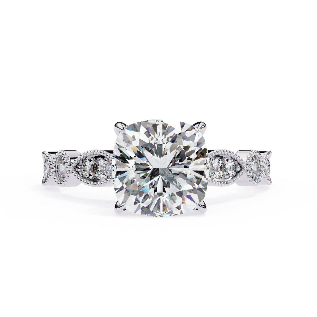 Elegant Diamond Central Stone Ring with Brilliant Side Accents