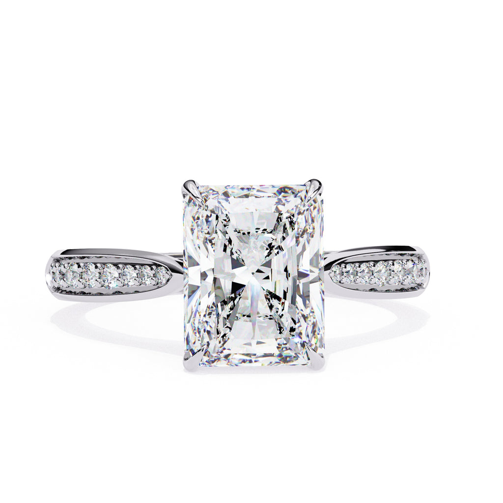 Elegant Central Stone Diamond Side Accent Ring