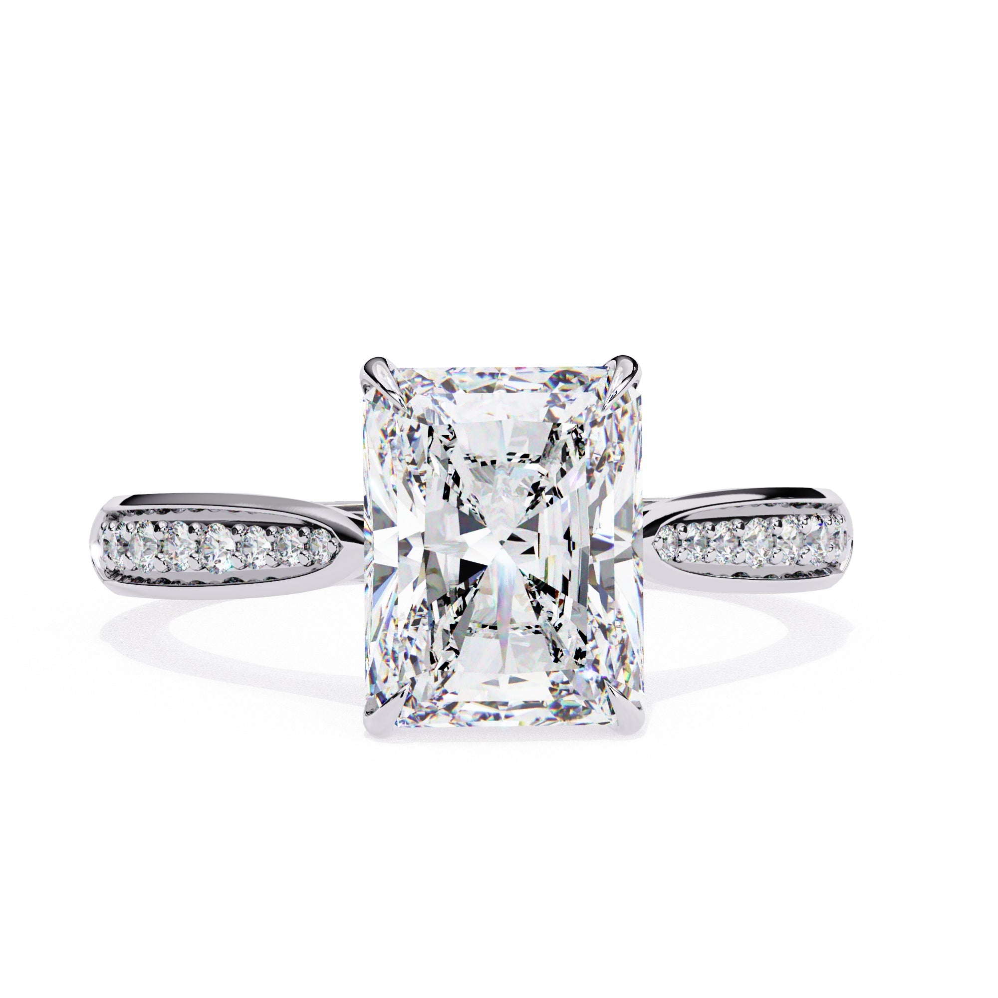 Elegant Central Stone Diamond Side Accent Ring