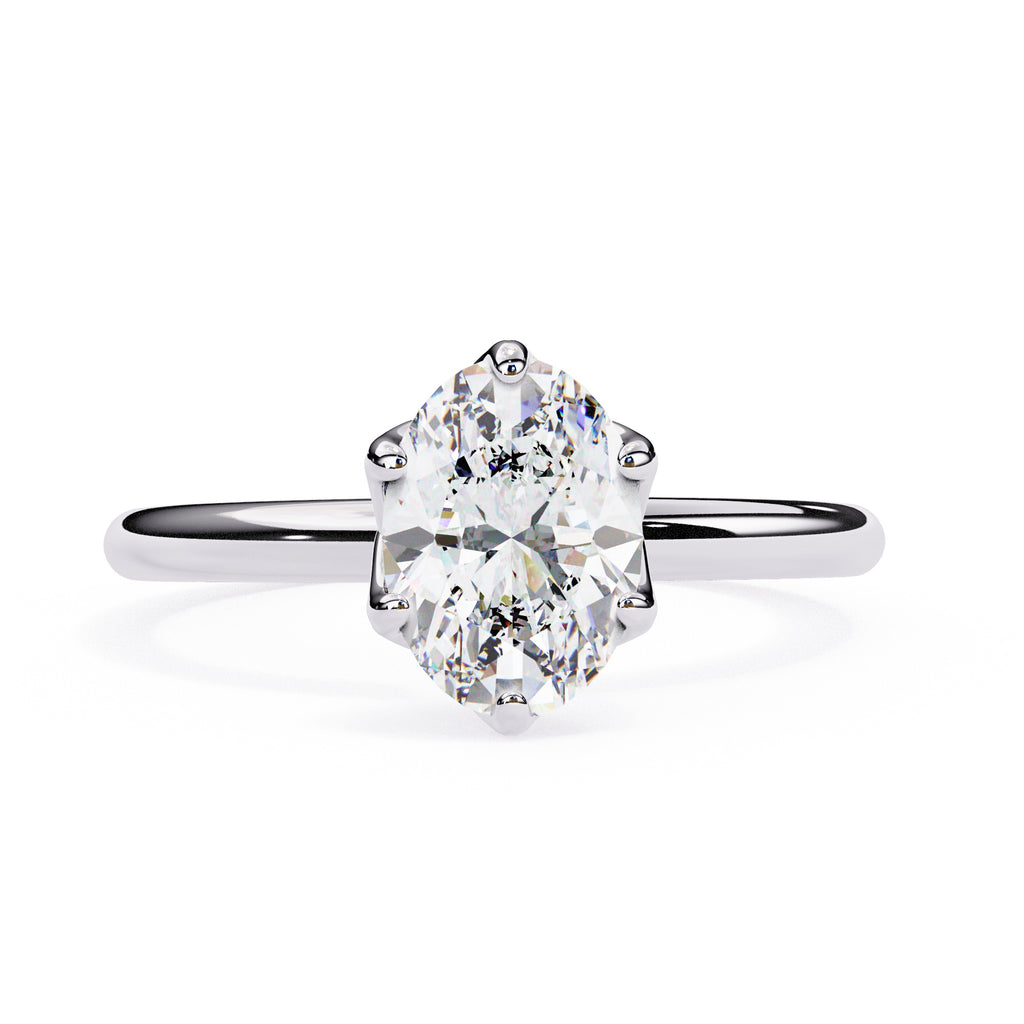 Elegant Radiance Central Solitaire Ring with Side Accents