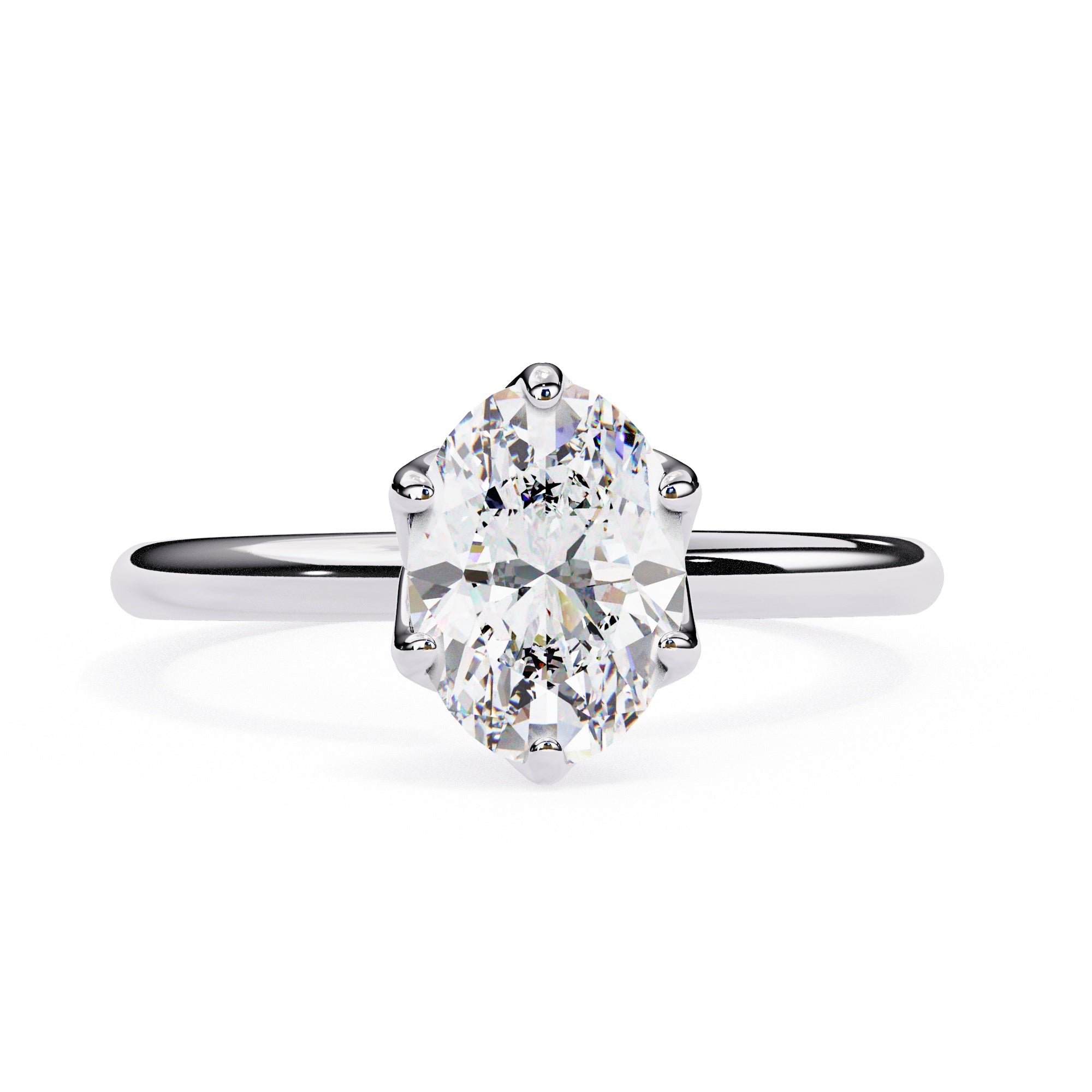 Elegant Radiance Central Solitaire Ring with Side Accents