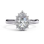 Elegant Central Stone Diamond Halo Ring