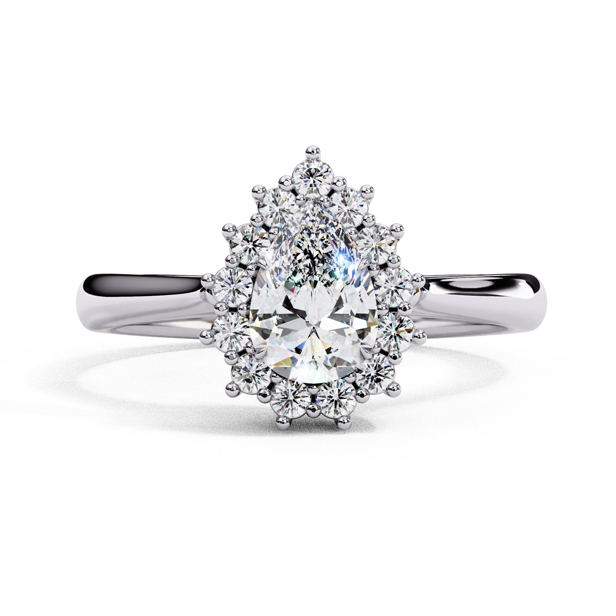 Elegant Central Stone Diamond Halo Ring