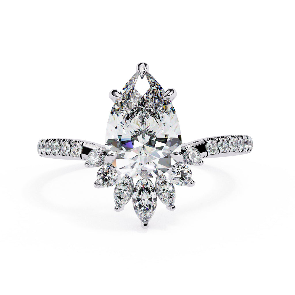 Elegant Central Stone Diamond Ring with Side Accents