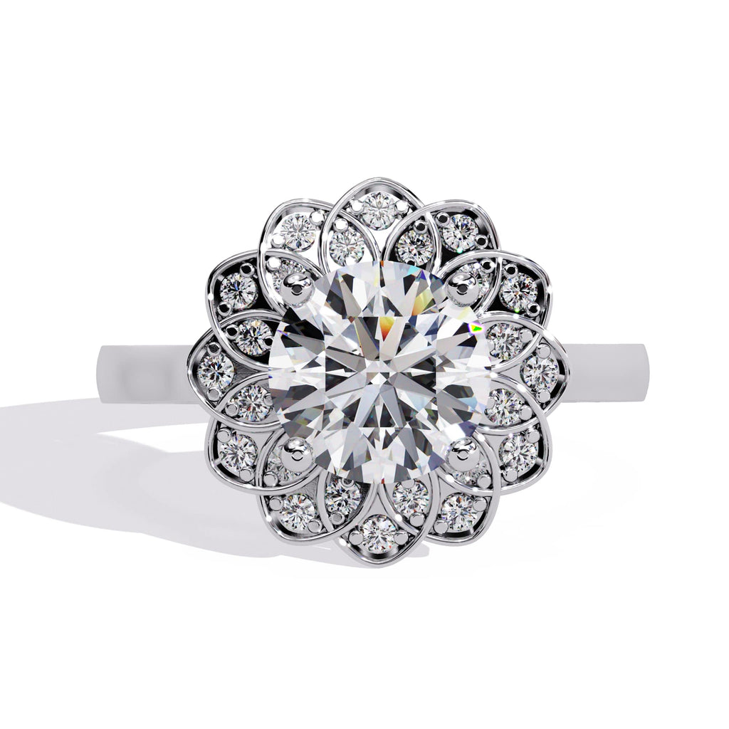 Elegant Central Stone Diamond Ring with Side Brilliance