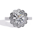 Elegant Central Stone Diamond Ring with Side Brilliance