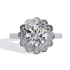 Elegant Central Stone Diamond Ring with Side Brilliance