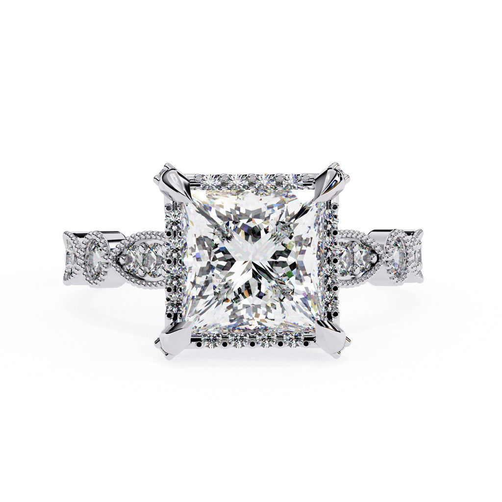 Elegant Diamond Side Stone Brilliance Ring