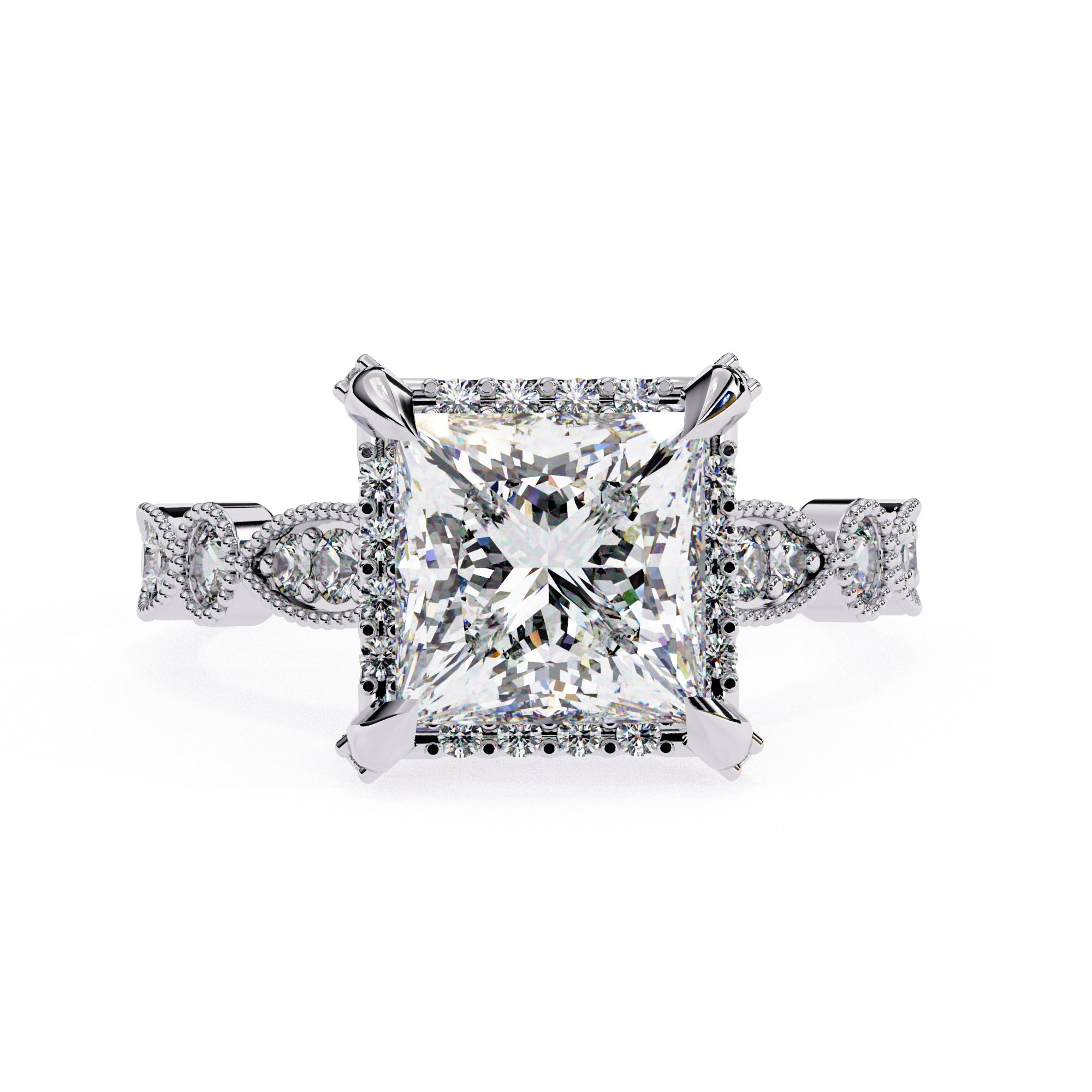 Elegant Diamond Side Stone Brilliance Ring