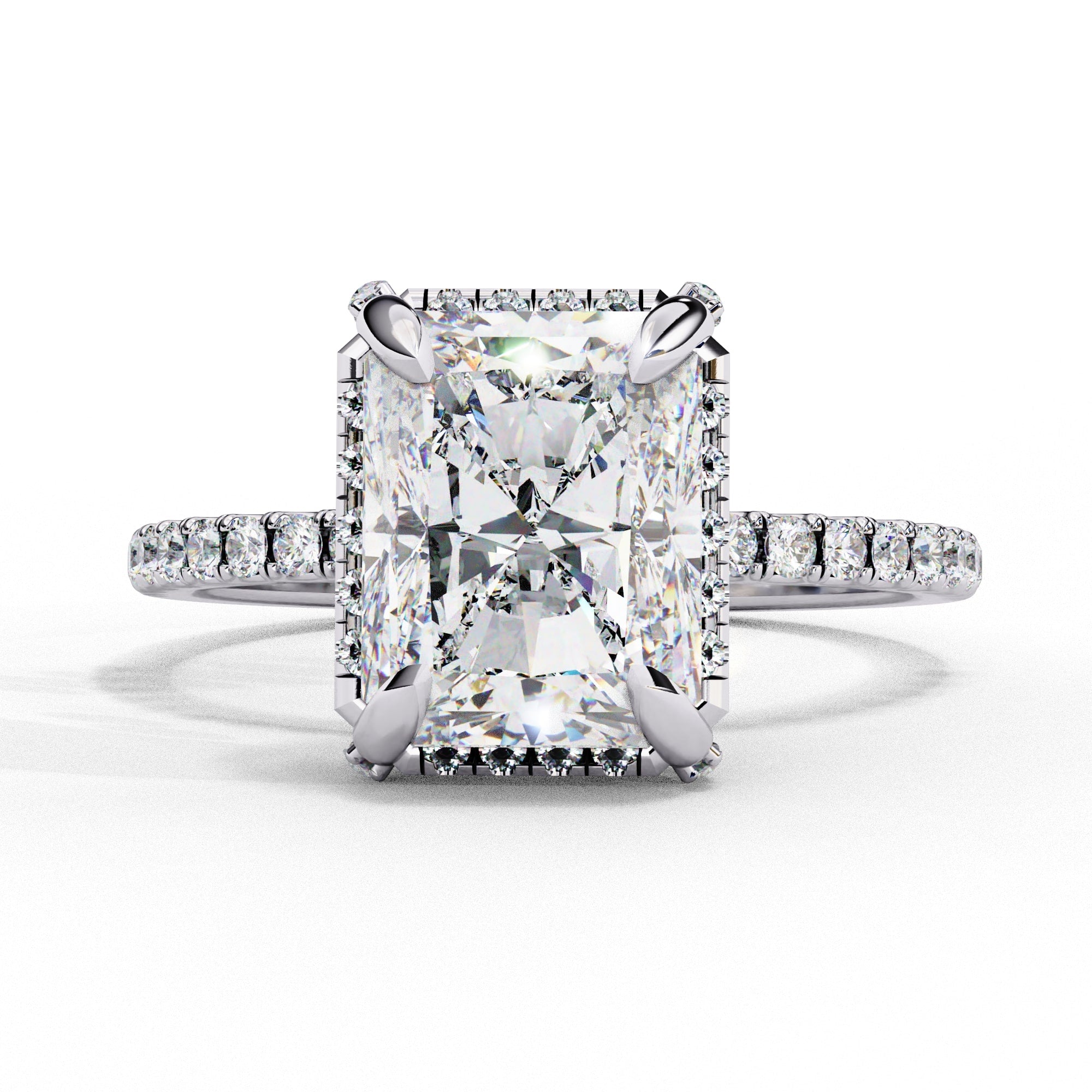 Elegant Central Stone Diamond Halo Ring