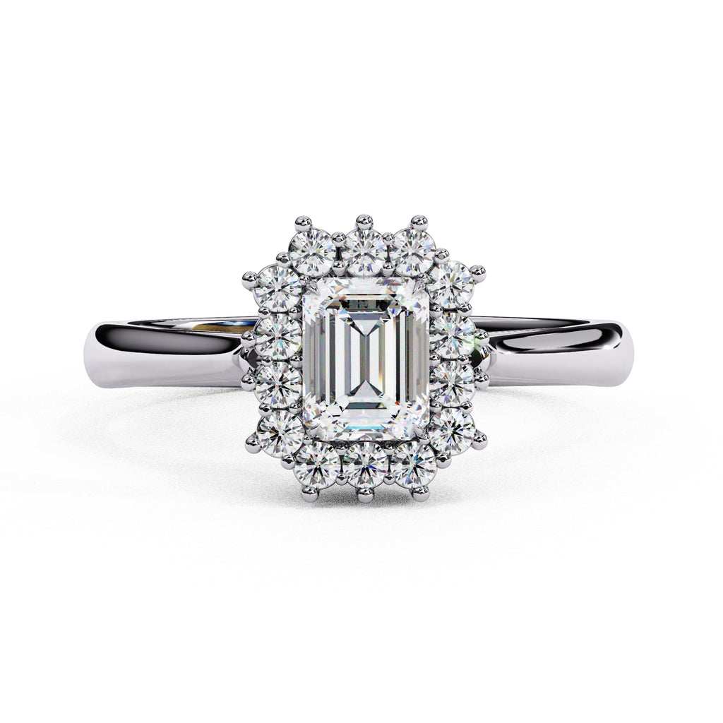 Elegant Central Stone Diamond Halo Ring