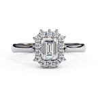 Elegant Central Stone Diamond Halo Ring