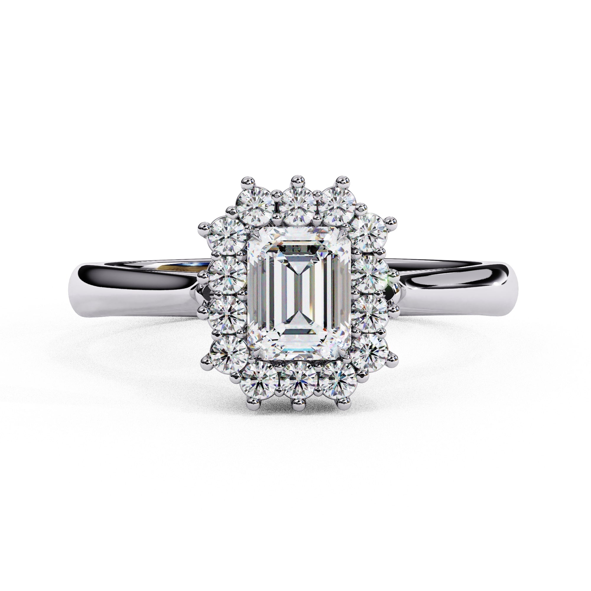 Elegant Central Stone Diamond Halo Ring