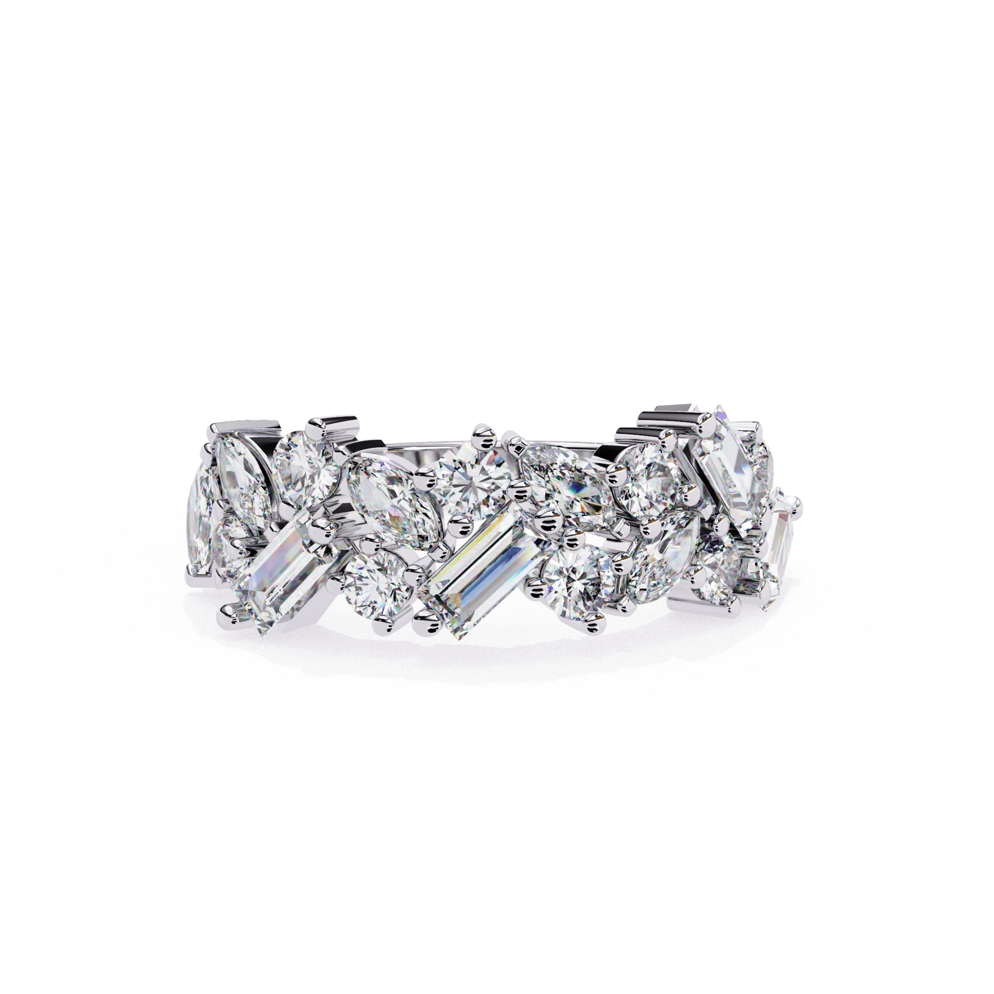 Radiant Brilliance Side Stone Diamond Ring
