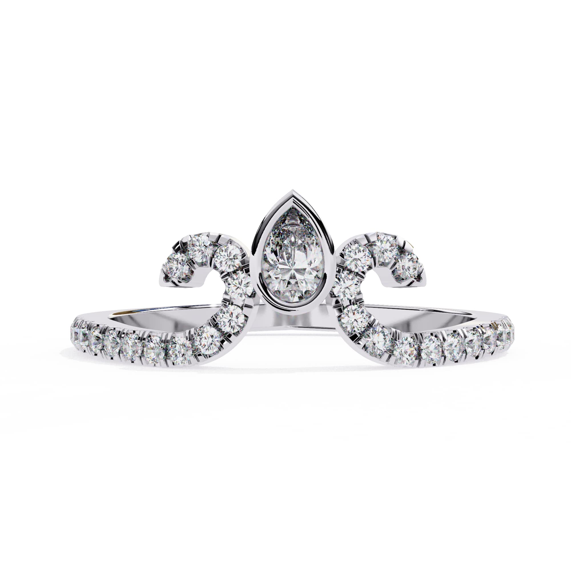Elegant Central Stone Diamond Ring with Side Stone Accents