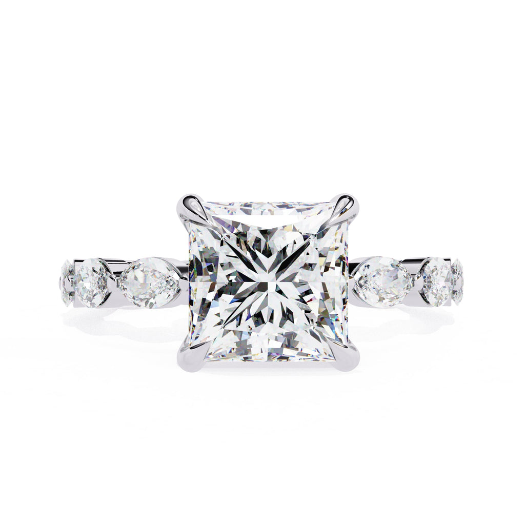 Sparkling Central Stone Diamond Ring with Side Accents